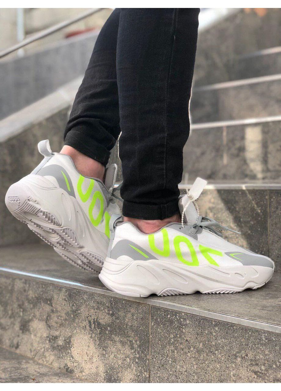 КРОСІВКИ ЖІНОЧІ ADIDAS YEEZY BOOST 700 LOGO GREY WHITE АДІДАС ІЗІ БУСТ No Brand сірі демісезони (369389330)