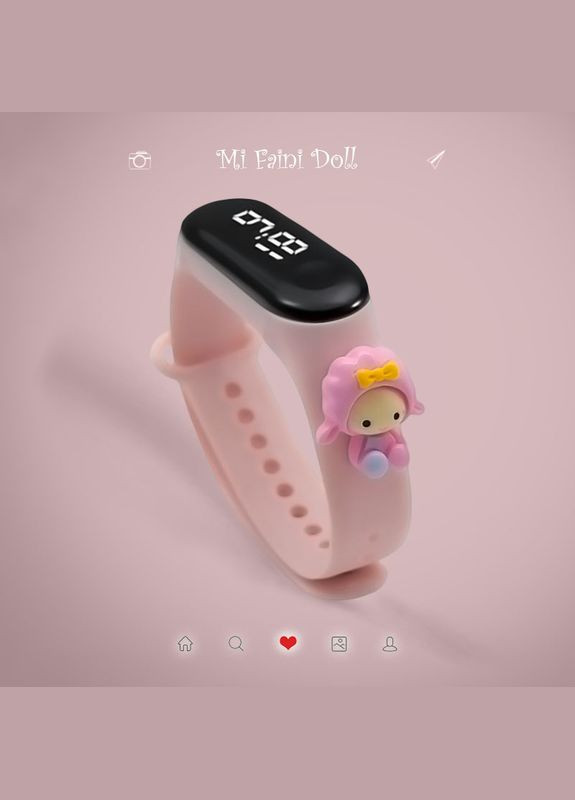 Дитячий сенсорний електронний годинник 3Д браслетом водонепроникні з Овечкою Piano Hello Kitty Світлорожевий PRC (262890125)