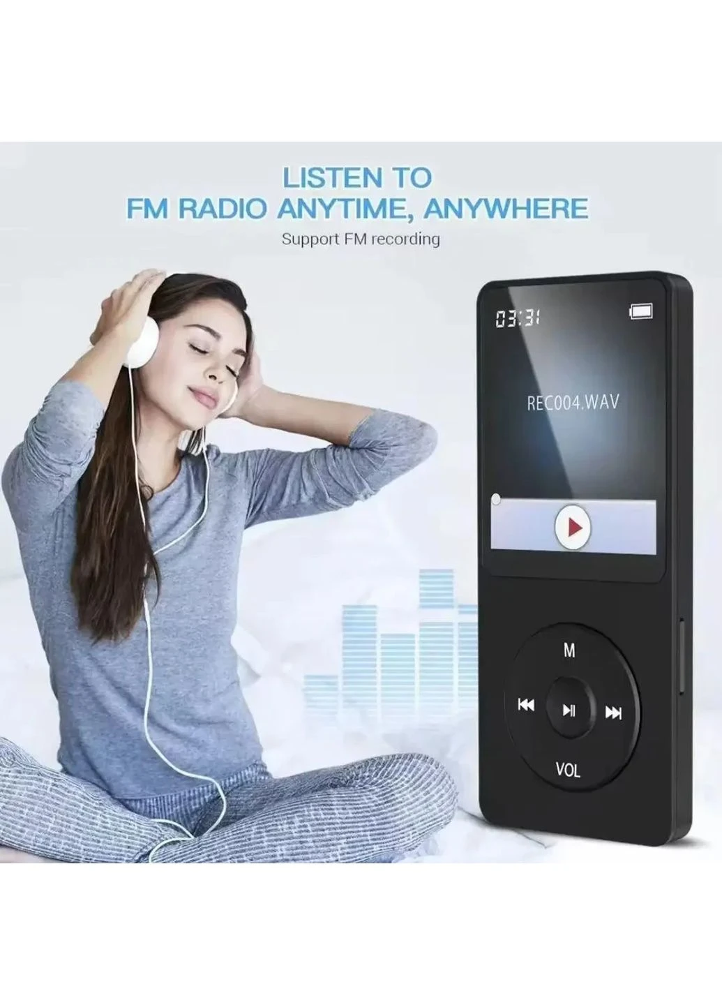 Портативный MP3-плеер Hi-Fi Bluetooth 5.4 с поддержкой MicroSD до 128GB, черный УЦЕНКА AGPtek (398829651)