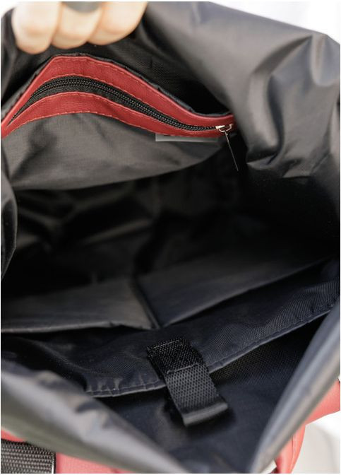 Мужской рюкзак ролл роллтоп, сумка для повседневного ношения мужчины кожаная Бордо Sambag (361669143)