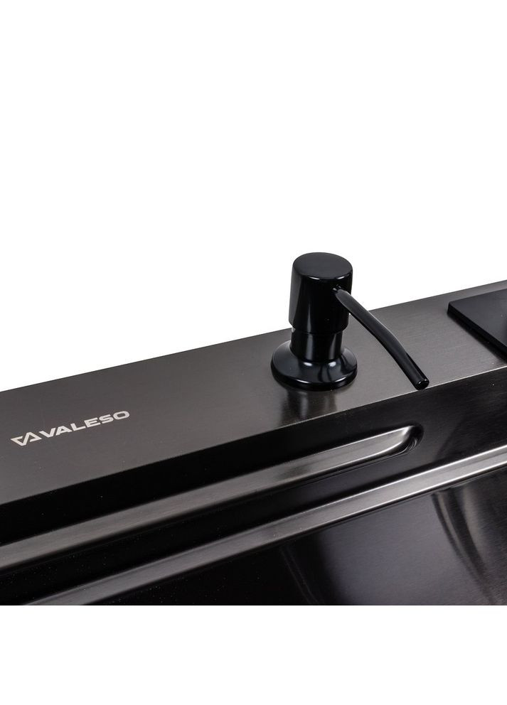 Кухонная мойка 75*46F черная PVD Handmade "Водопад" Fly rain Valeso (353746971)