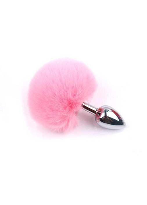 Рожева анальна пробка з хвостиком - 7,5 * 2,8 см - Анальні іграшки No Brand (369152847)