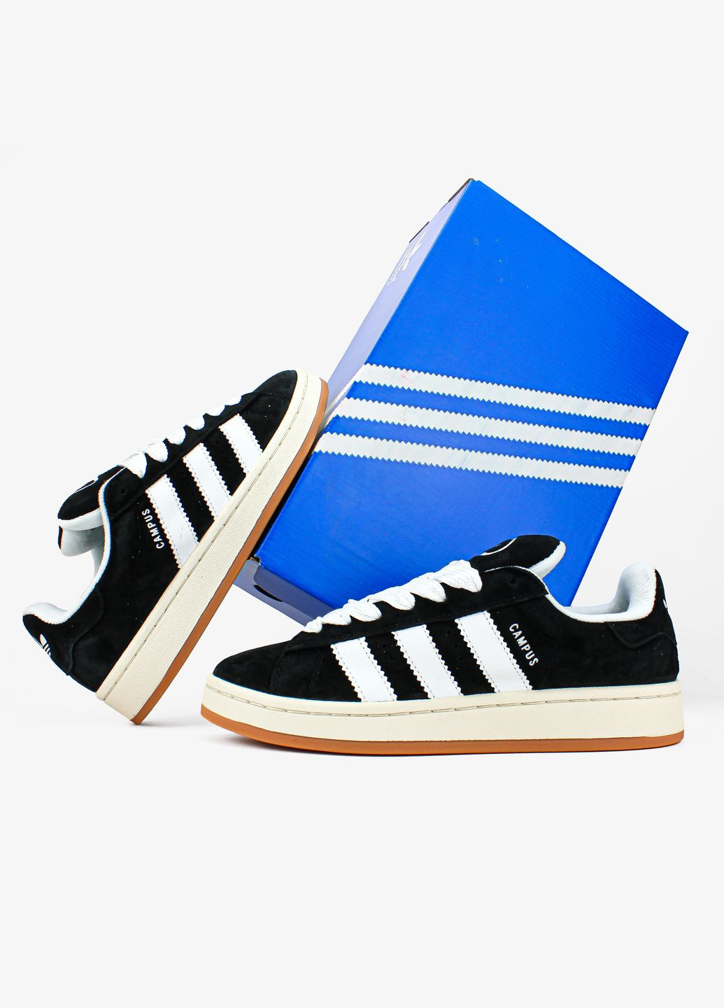 Кроссовки женские и мужские Adidas Campus 00s black white | Адидас Кампус черные белые No Brand чёрные всесезоны (313102765)