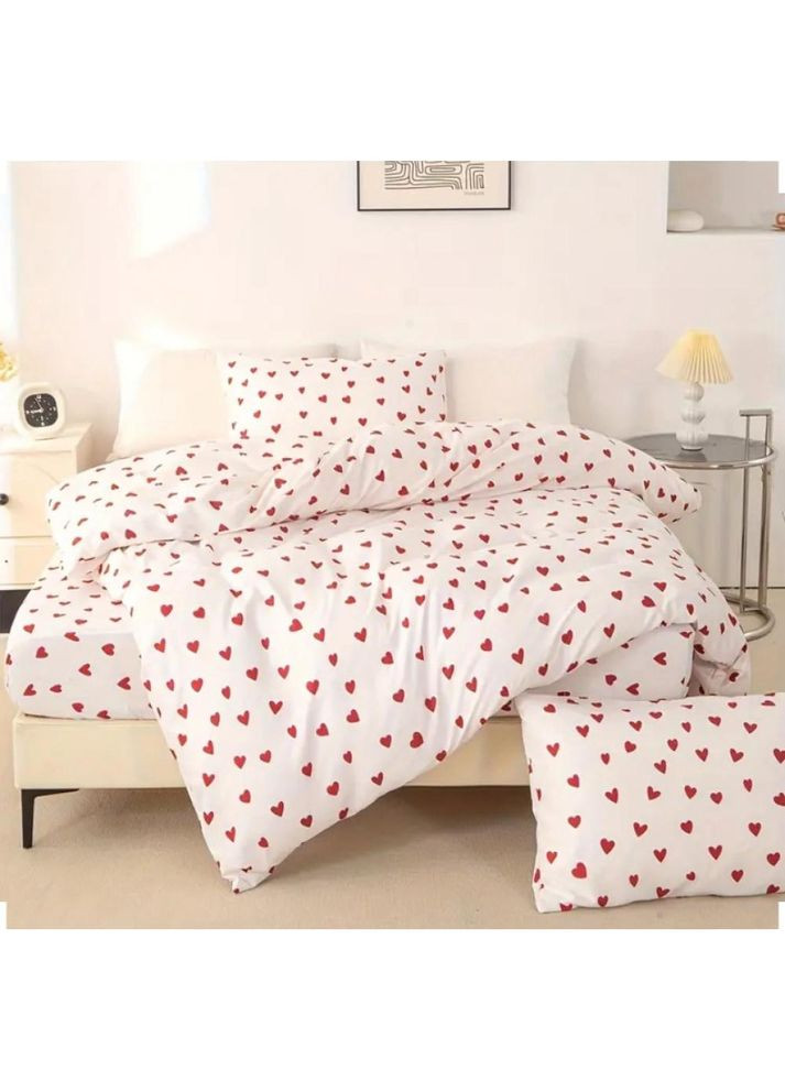 Постельное белье хлопковое Обними ночи Полуторное 150 x 220 Бязь Белое 50 х 70 No Brand (364117843)