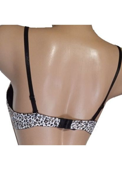 Чорний комплект жіночої спідньої білизни з великим пуш-ап бюстгальтер і трусики стрінг чашка а леопардовий Lemila Класична