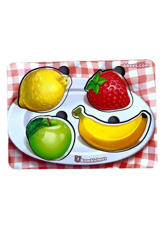 Дерев'яний пазл-вкладиш "Фрукти" (ПСФ123) PSF123 фон із підказкою Ubumblebees (304409231)