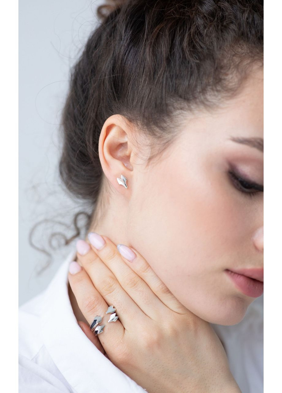 Серьги пусеты серебряные Волк. Totem 925 Skifska Etnika (364203262)