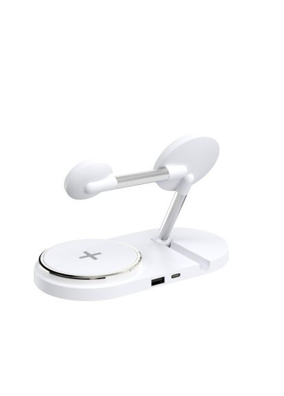 Зарядний пристрій (ARM78102) ArmorStandart Wireless Charging H101 3 in 1 Magnetic White (370020562)