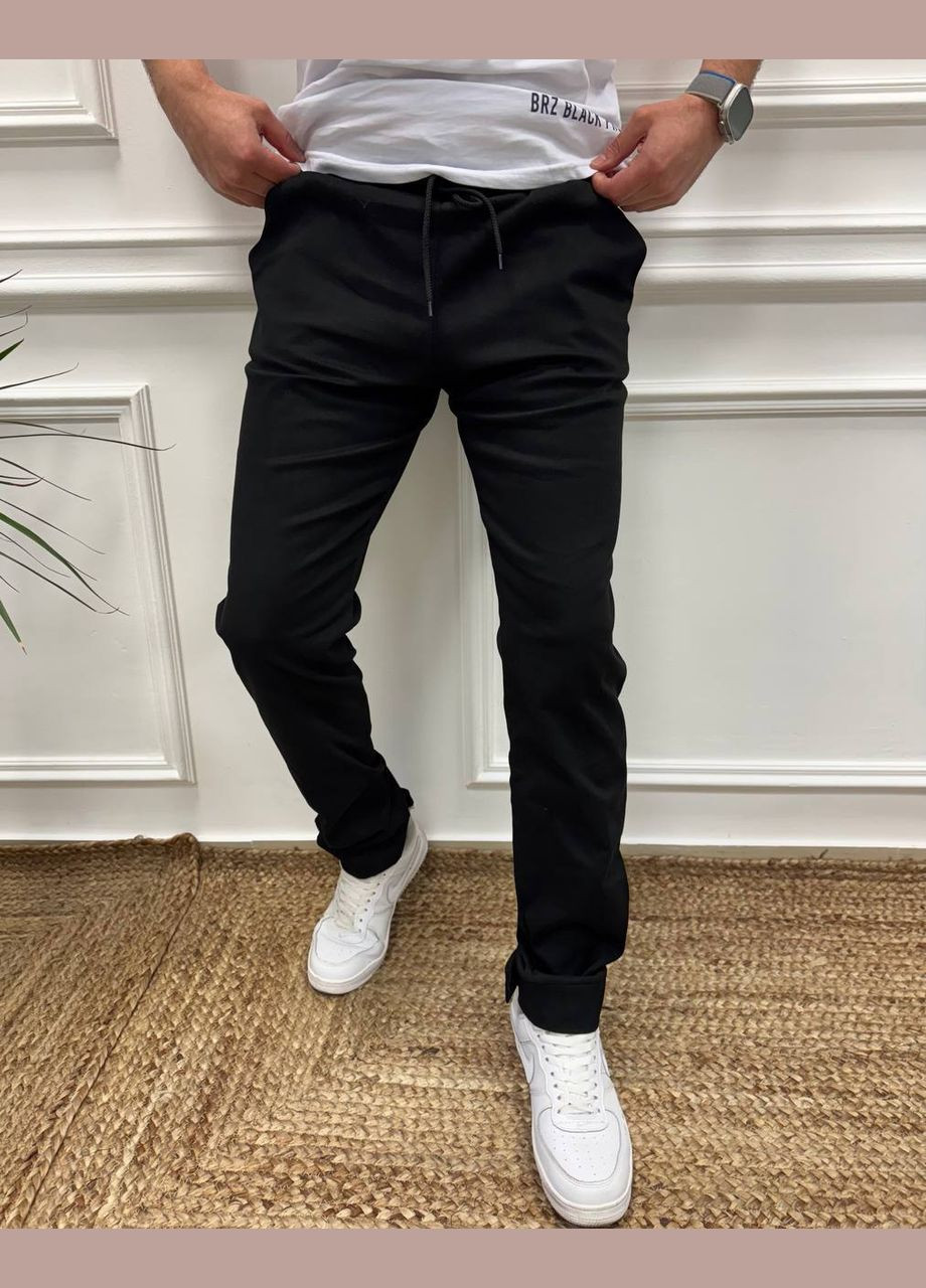 Черные повседневный, джинсовые, кэжуал демисезонные джоггеры брюки No Brand