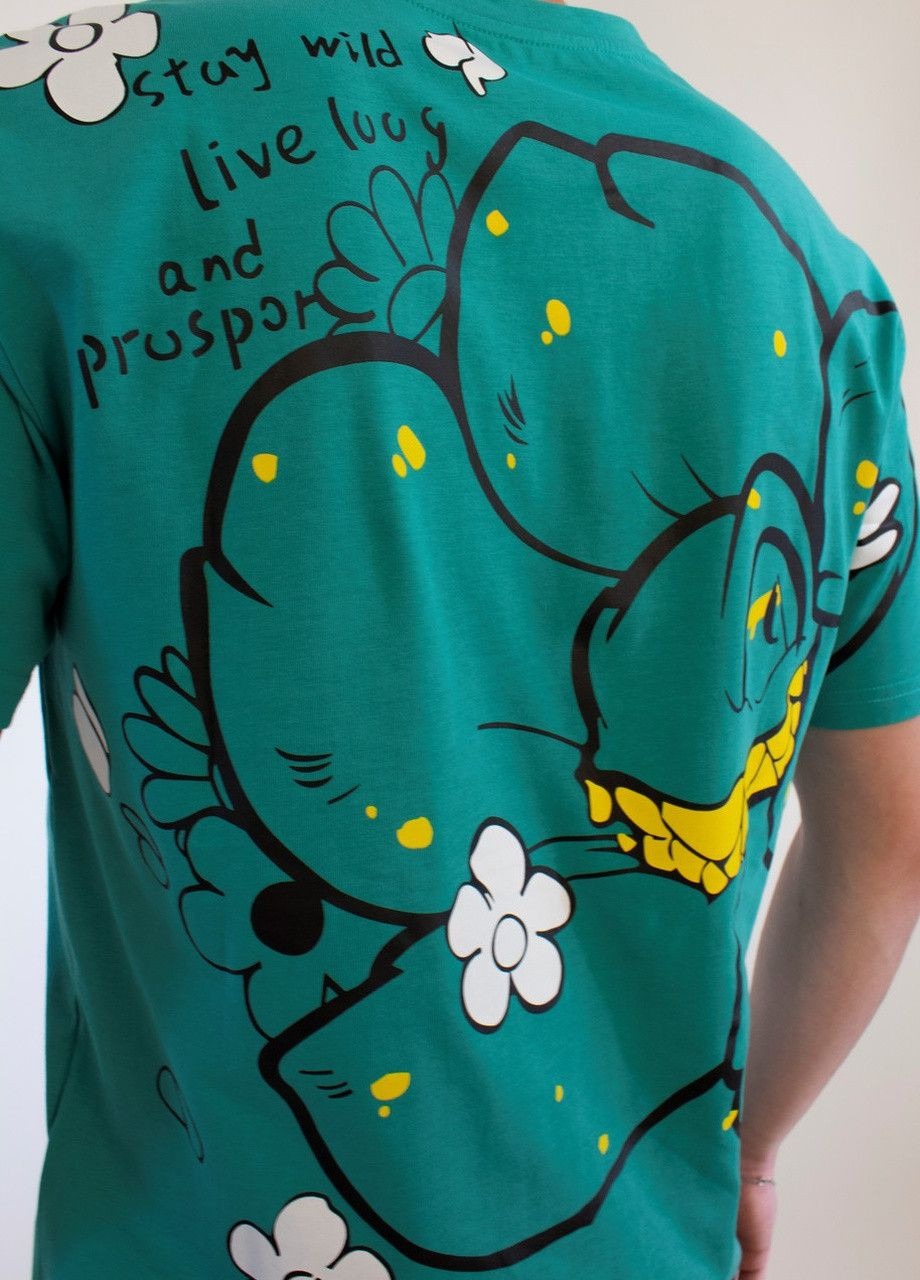 Зеленая мужская футболка wild flower s green (28972259 s) No Brand