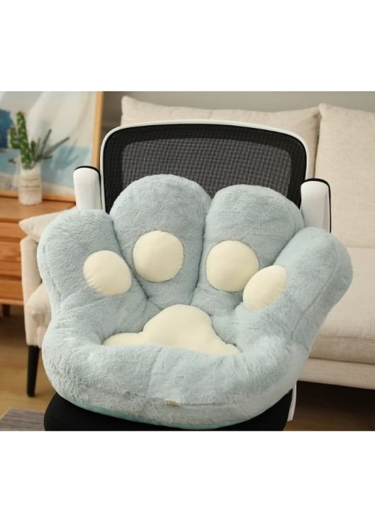 Мягкая подушка для сидения, в форме лапки, большая, 70х75 см, нежно-голубая лапка. No Brand (346489825)