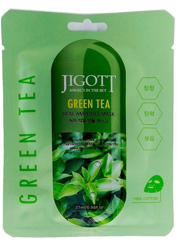 Ампульная маска "Зеленый чай" Green Tea Real Ampoule Mask 27ml (2-856154) Jigott (369793643)