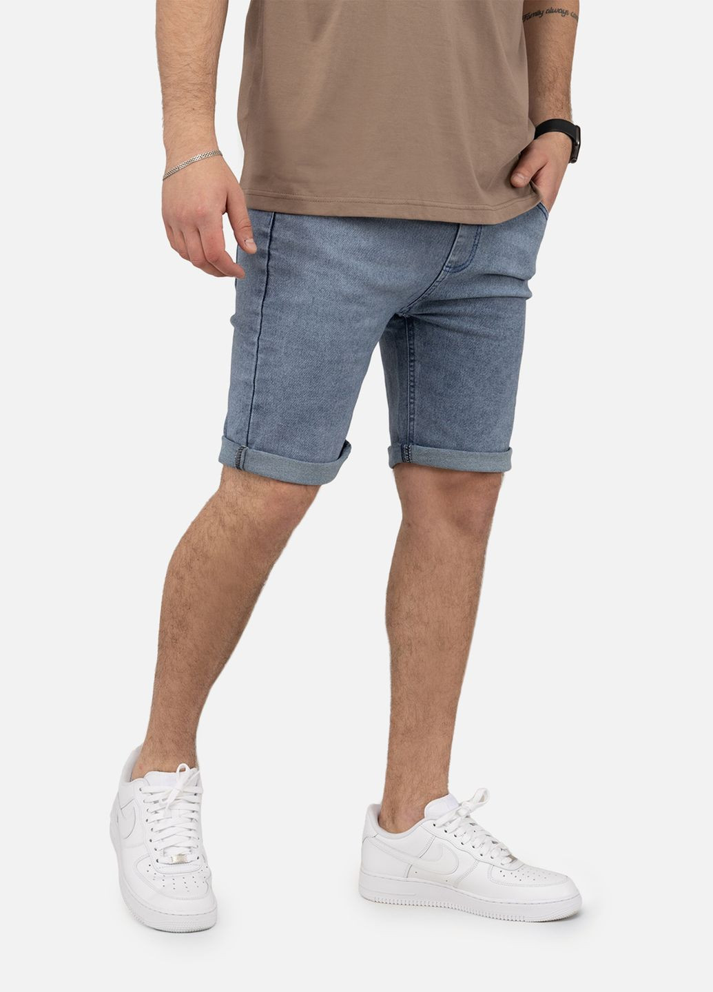 Чоловічі джинсові шорти колір блакитний ЦБ-00250586 AAA Premium Denim (307363041)