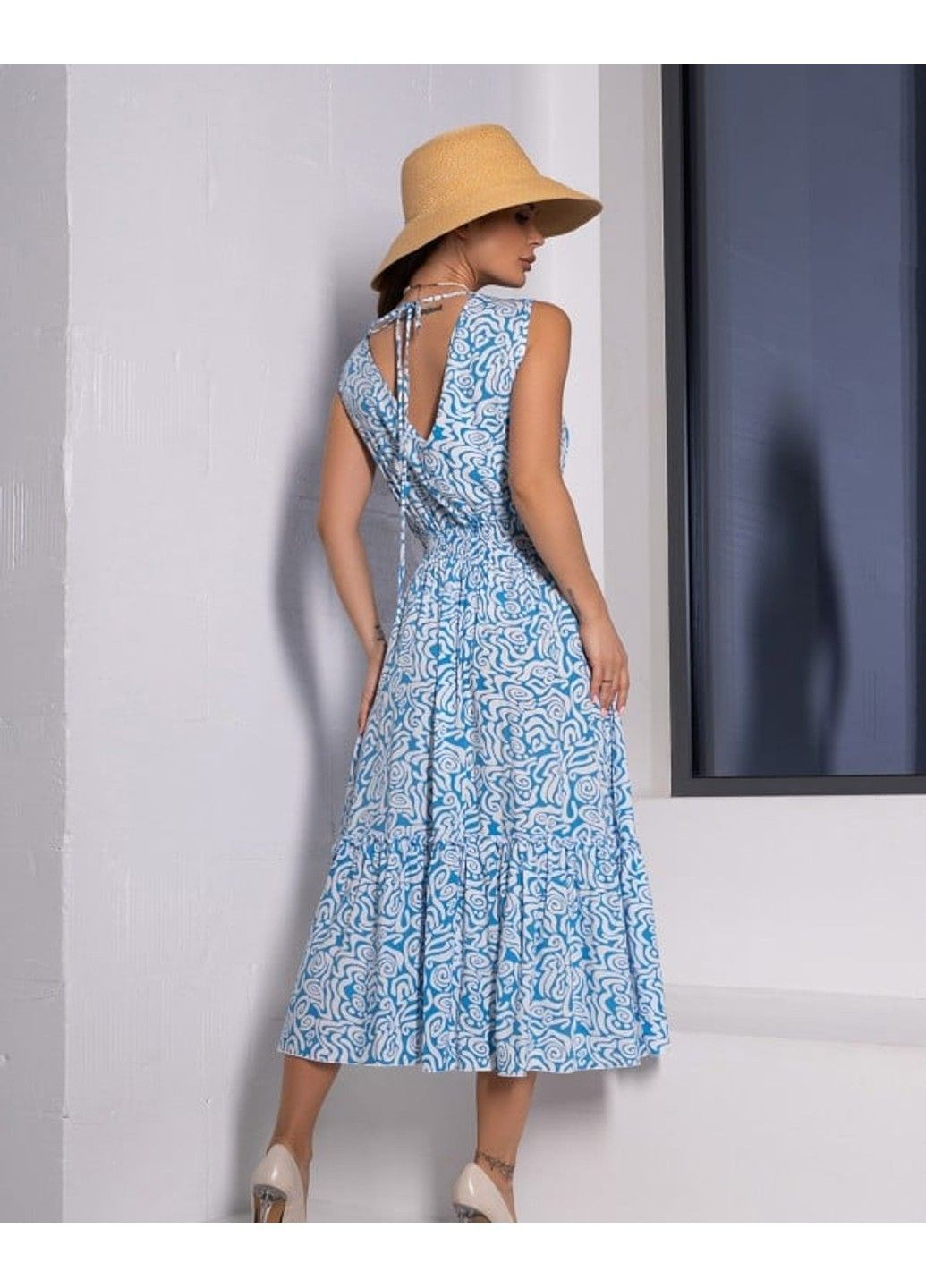 Голубое повседневный платья 14652 голубой ISSA PLUS