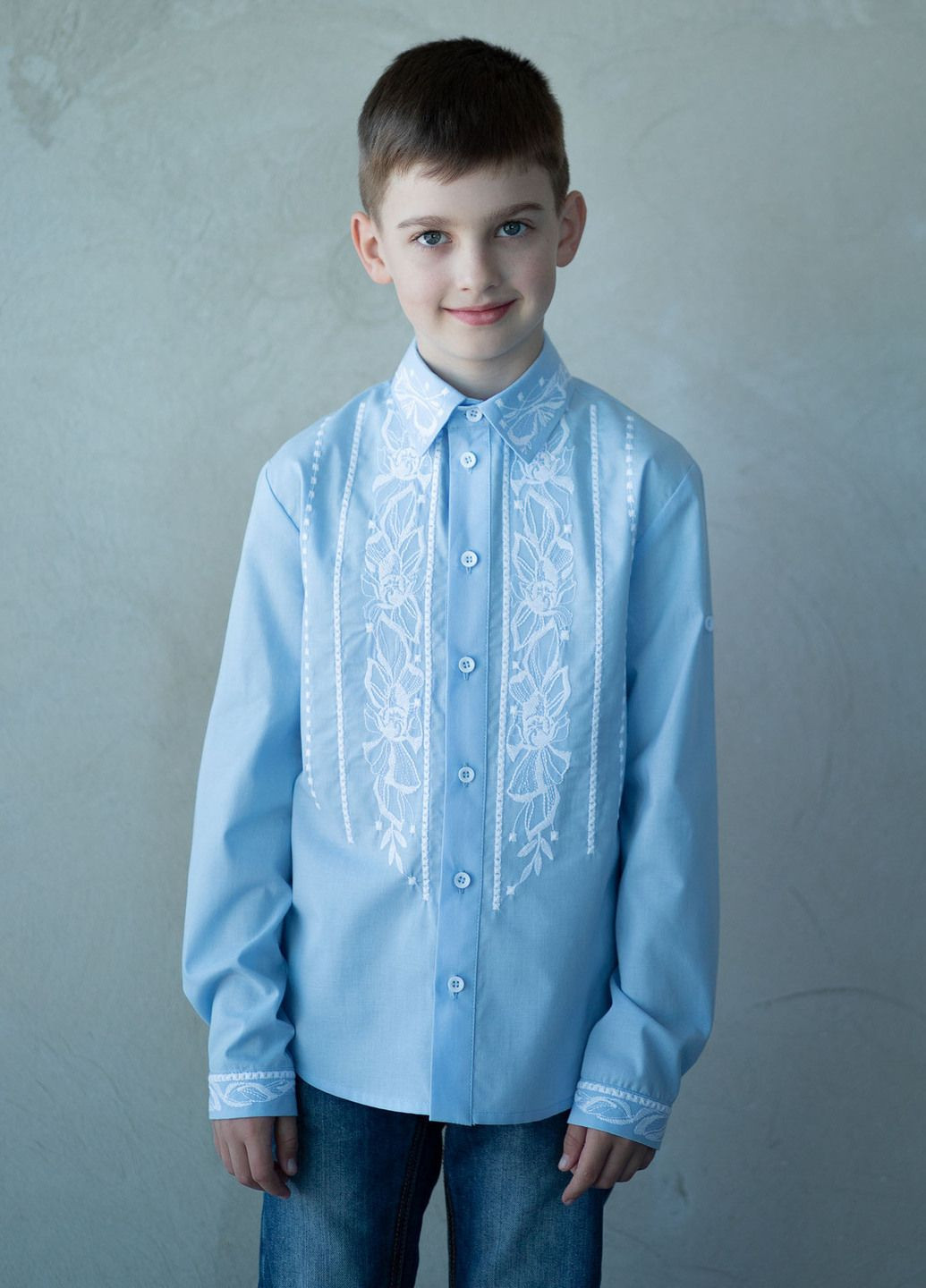 Голубая вышиванка для мальчиков голубая Едельвіка хлопок (361668922)