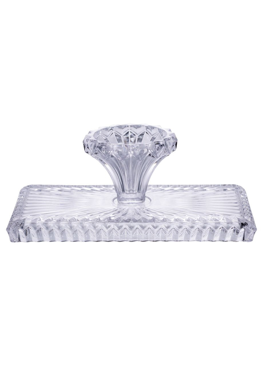 Тортовница стеклянная на ножке 33x17 см прозрачная для десертов и выпечки сервировочная посуда Yiwu (370432891)