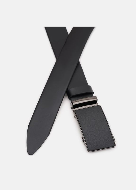 Чоловічий ремінь шкіряний 125v1genav17 Чорний Borsa Leather (302972459)