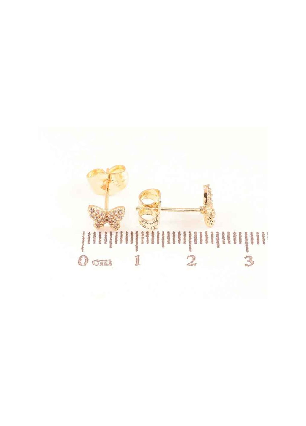 Сережки пусети Позолота 18К "Метелики з кристалами" 302483 Xuping Jewelry (371651602)