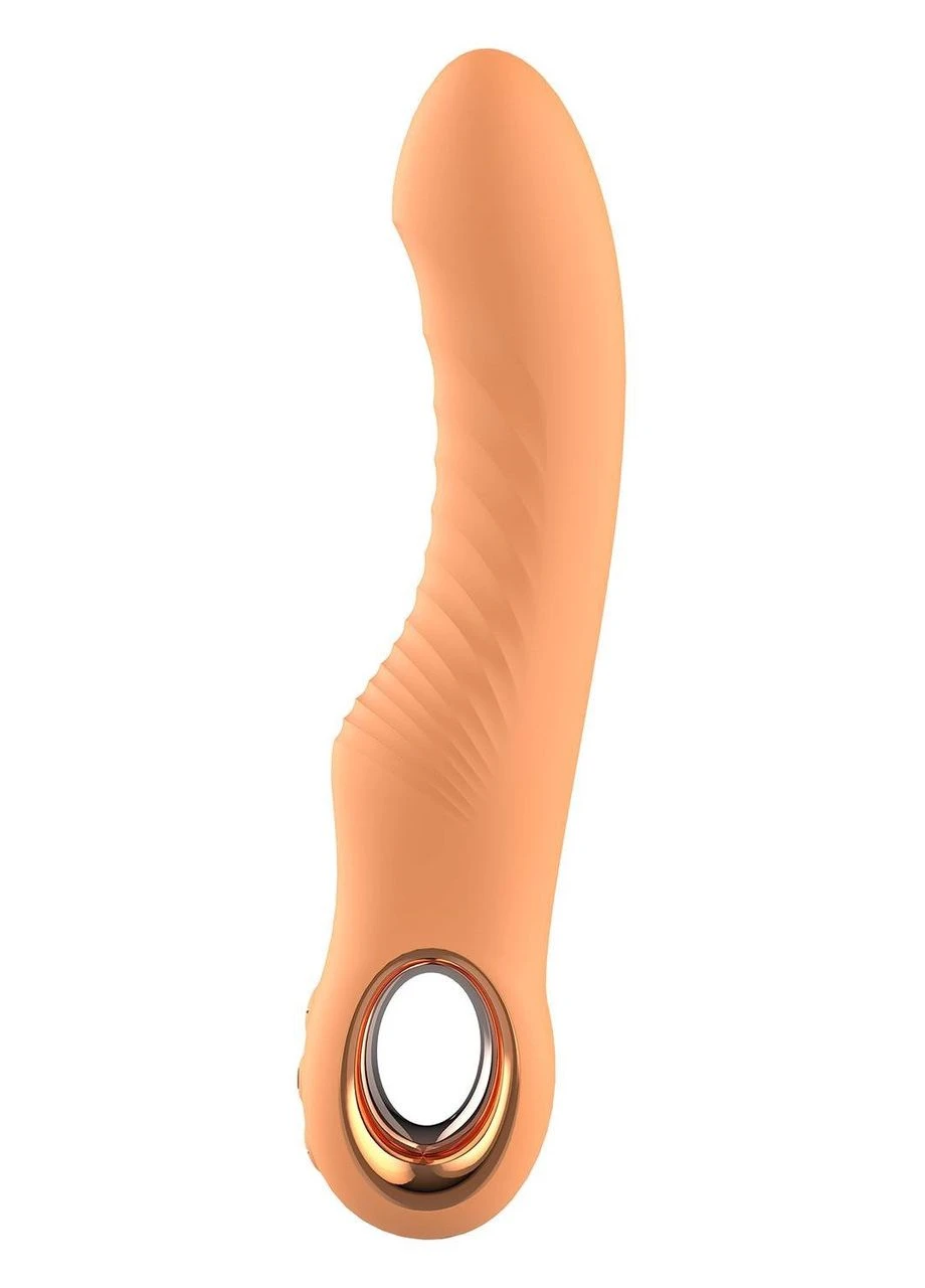 Вибратор ребристый Dream Toys Glam Flexible Ribbed Vibe, оранжевый Dreamtoys (383101310)