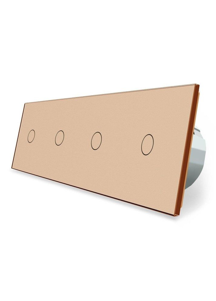 Сенсорний вимикач 4 сенсора (1-1-1-1) золото скло (VL-C704-13) Livolo (370970669)