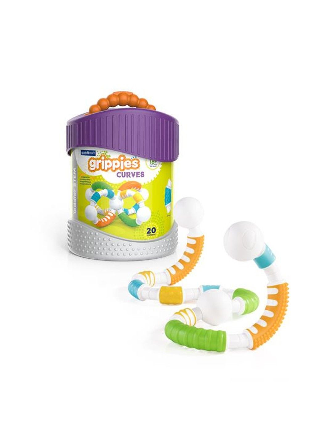 Магнитный конструктор Grippies Curves, 20 деталей (G8319) Guidecraft (335054684)