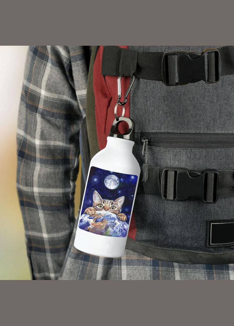 Фляга (пляшка) для води з карабіном 500 мл Металева (Туристична, Для кемпінгу, Для спорту) #158 500 мл Білий No Brand (323639280)