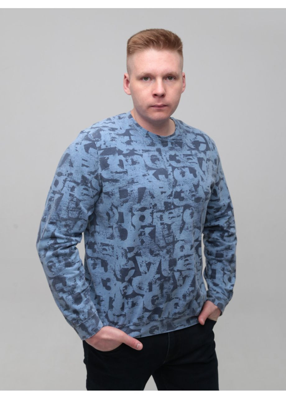 Синий свитшот мужской синий с принтом Bagarda анималистичный (358932509)