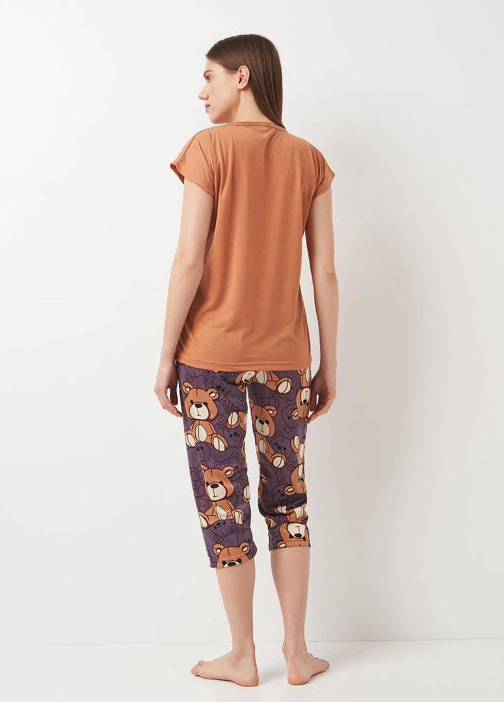 Коричнева всесезон піжама футболка+ бриджі BOYRAZ