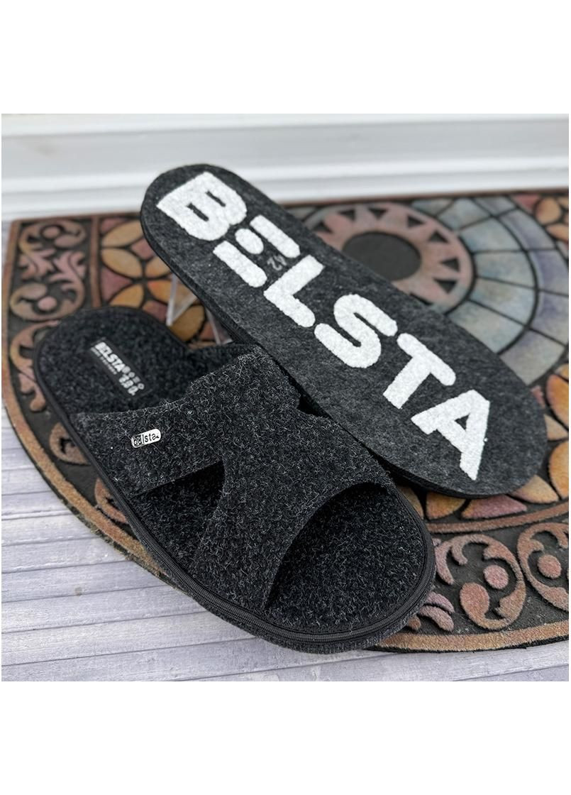 Черные чоловiчi тапочки кiмнатнi войлочнi vs-002204-1 чорнi No Brand