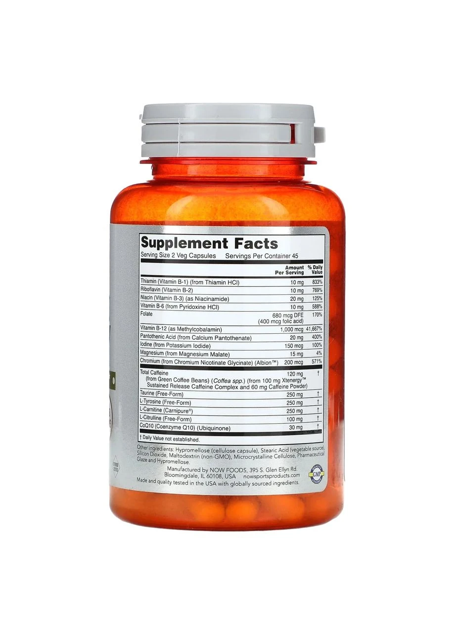 Енергетична формула Sustained Energy, 90 капсул Now Foods (361115550)