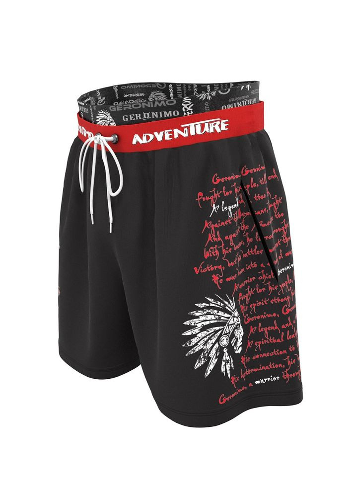 Мужские черные пляжные, спортивные шорты пляжные 2302p1 шорты, гидрошорты, семейные Geronimo
