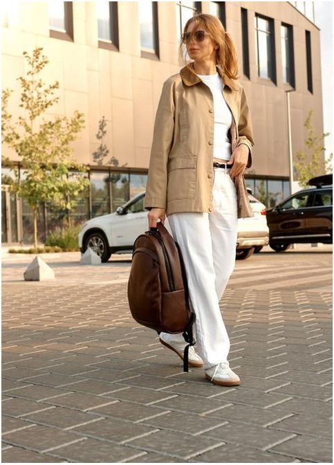 Рюкзак женский из экокожи 15 л городской спортивный с отделением для ноутбука маленький Коричневый 39813 Sambag (355884700)