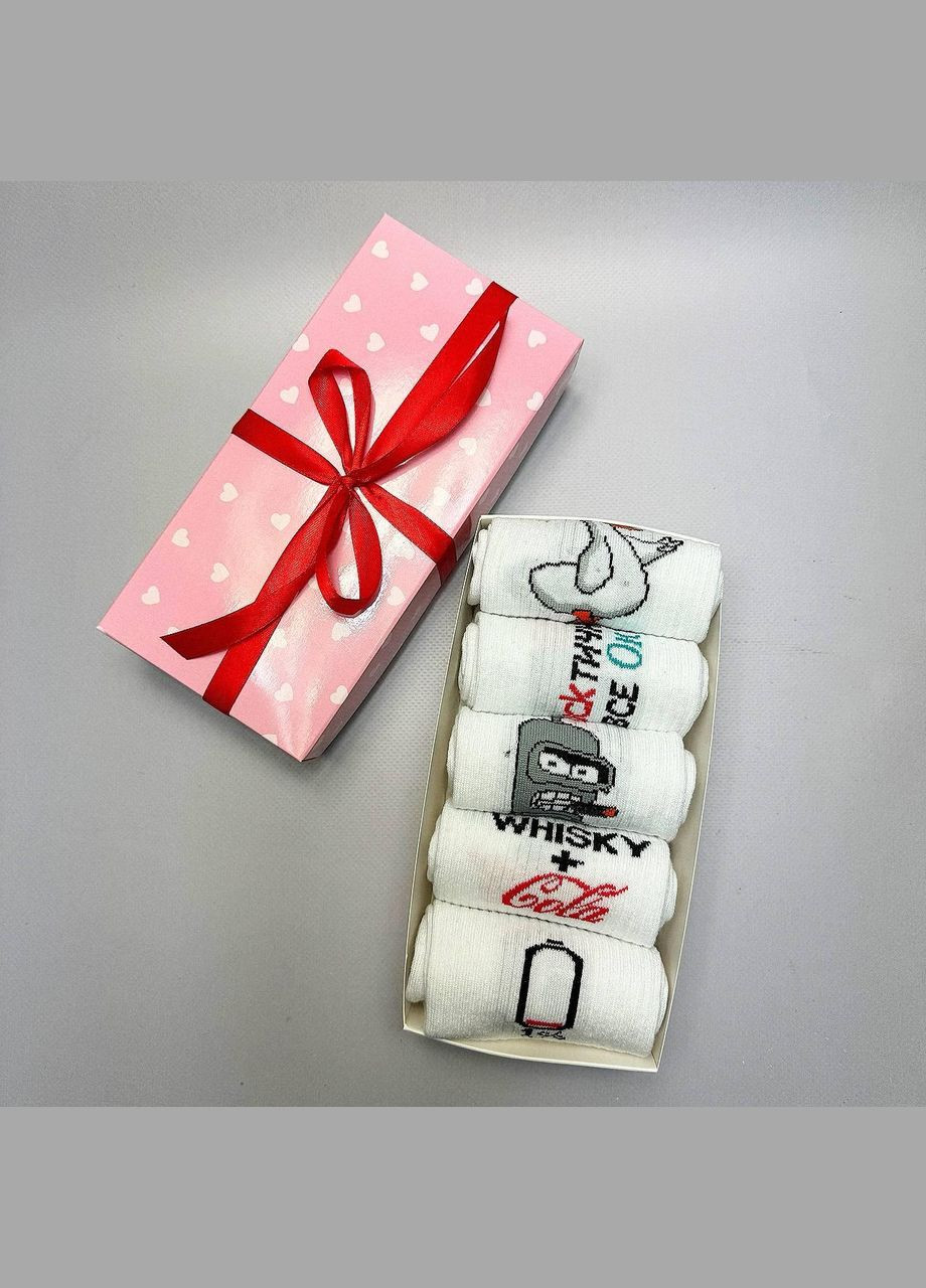 Комбіновані набір жіночих шкарпеток 36-41 5 пар у подарунковій коробці Vakko (308683650)