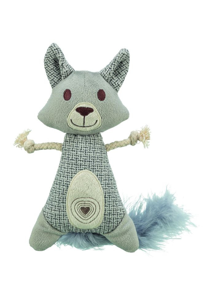 Іграшка для кішок Єнот XXL плюш тканина та пір'я з котячою м'ятою 30 см Trixie (330747166)