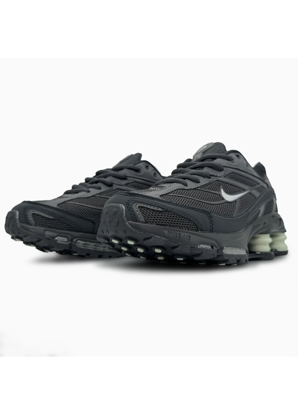 Черные летние кроссовки nike shox ride 2 sp x supreme black/green найк шокс райд 2 No Brand