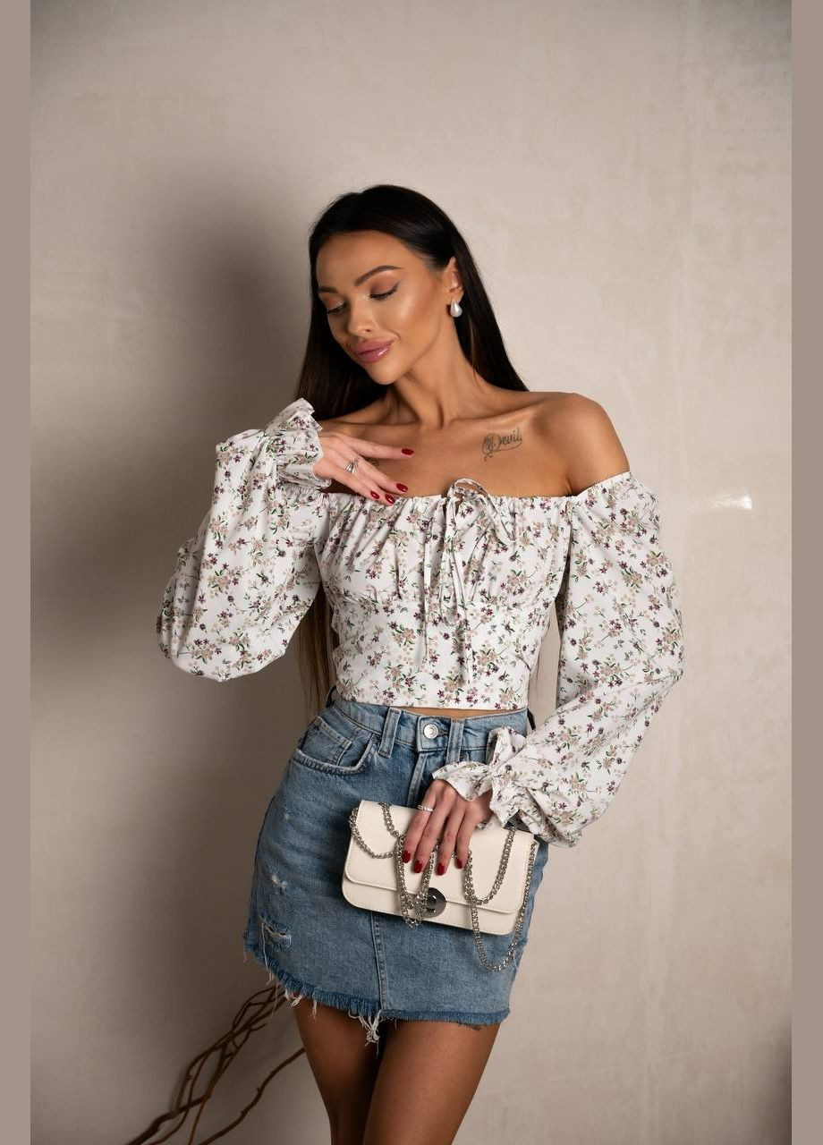 Топ с длинным рукавом на завязках Fashion (322841540)