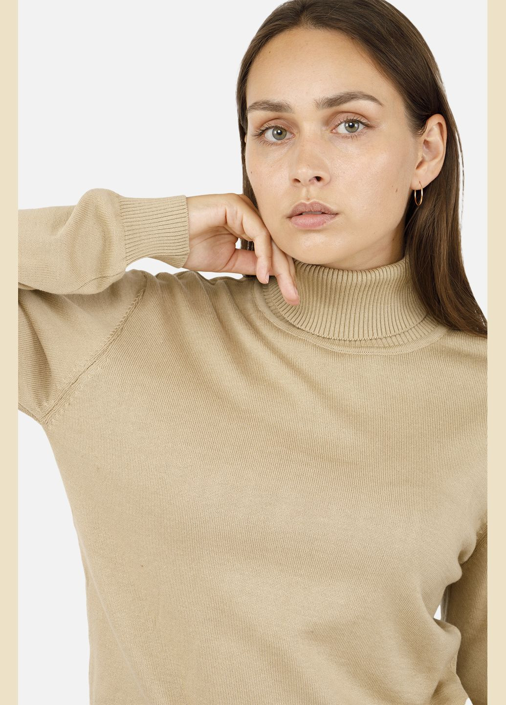 Женский гольф с длинным рукавом цвет бежевый CB-00260496 Yuki (314910496)