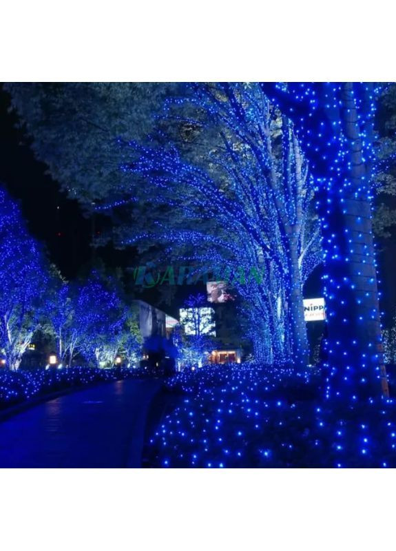 Уличная гирлянда 800 LED, 50 м, синий свет, зеленый провод No Brand - (362947624)