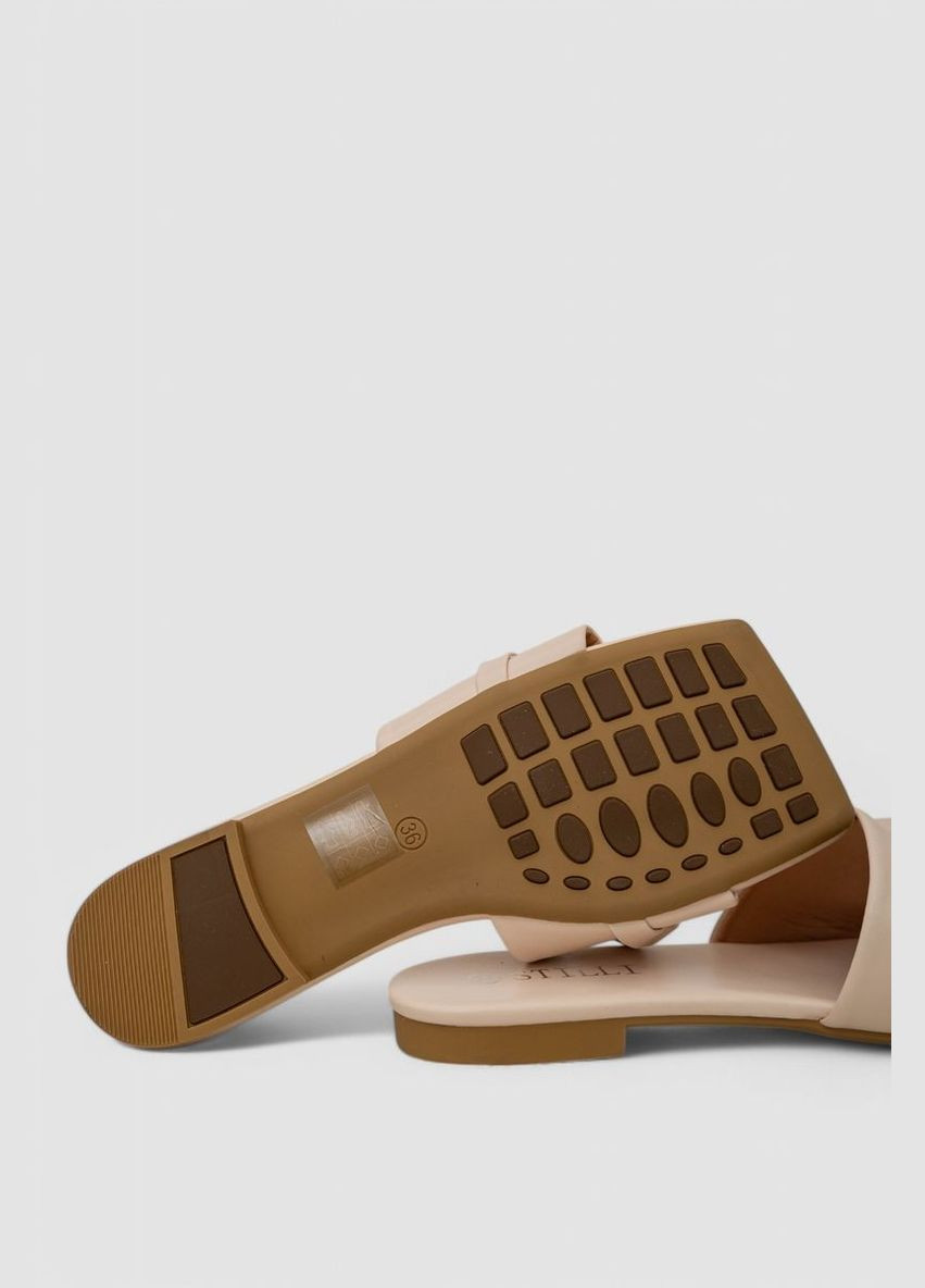 Бежевые шлепанцы женские,, 248rl165 Stilli с цепочками