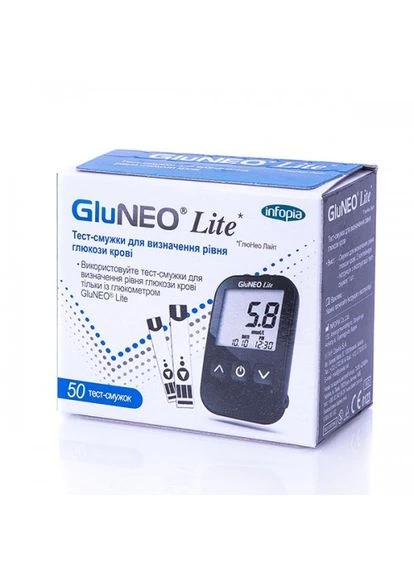 Тест-полоски ГлюНео Лайт (GluNeo Lite), 50 шт. Infopia (387142164)