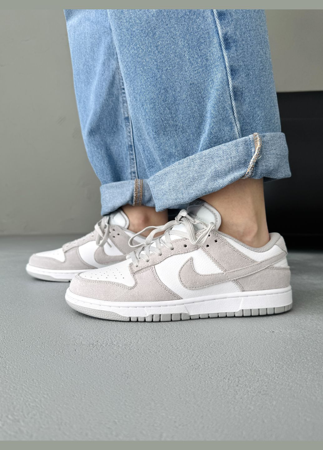 Кросівки жіночі і чоловічі Nike SB Dunk Low Grey White | Найк СБ Данк низькі сірі білі No Brand сірі демісезони (341485838)