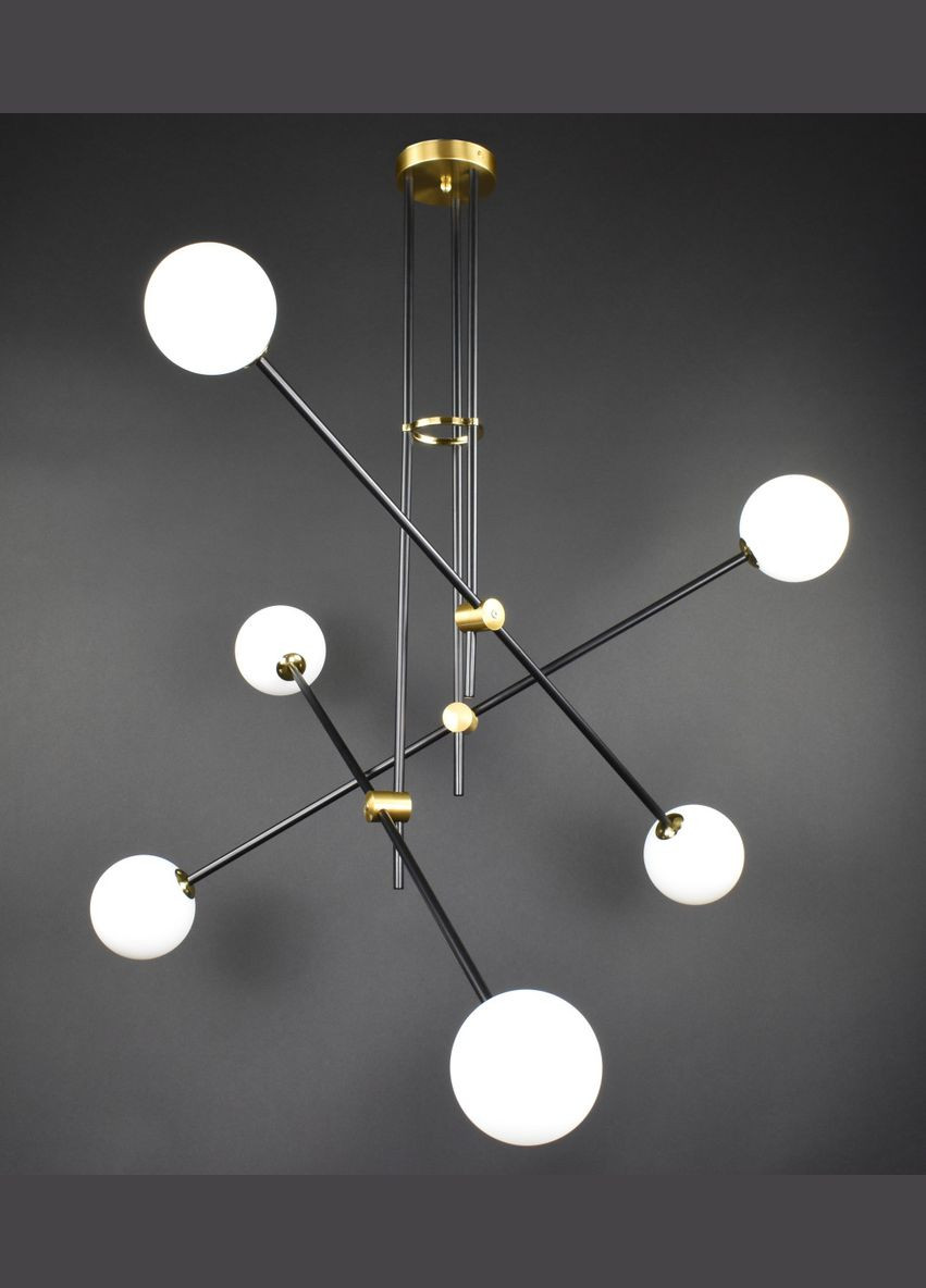 Люстра потолочная на 6 лампочек 27517 Черный 78-115х96х96 см. Sunnysky (364496470)