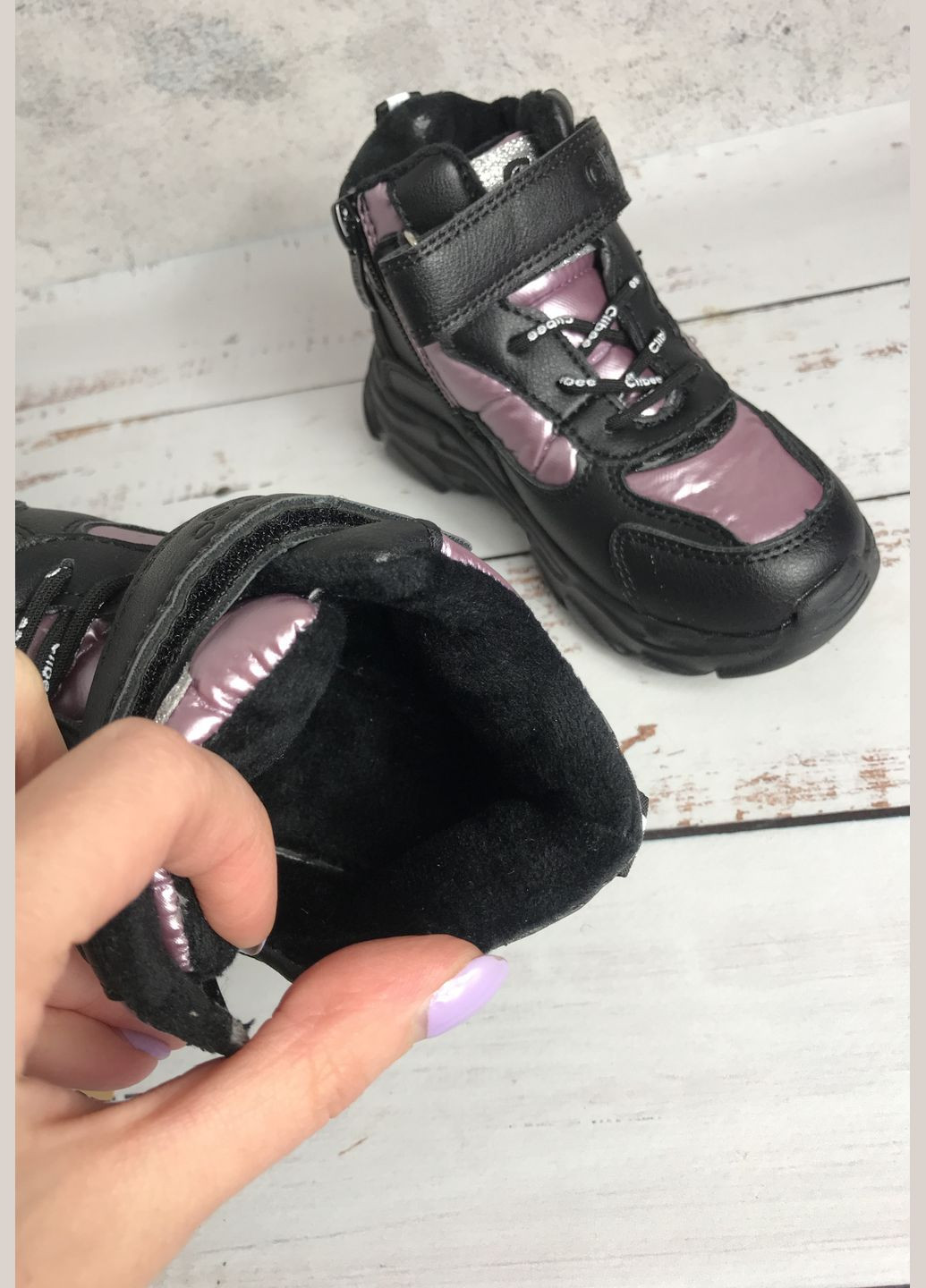 Черные повседневные осенние ботинки демисезонные детские для девочки черный (781) Clibee