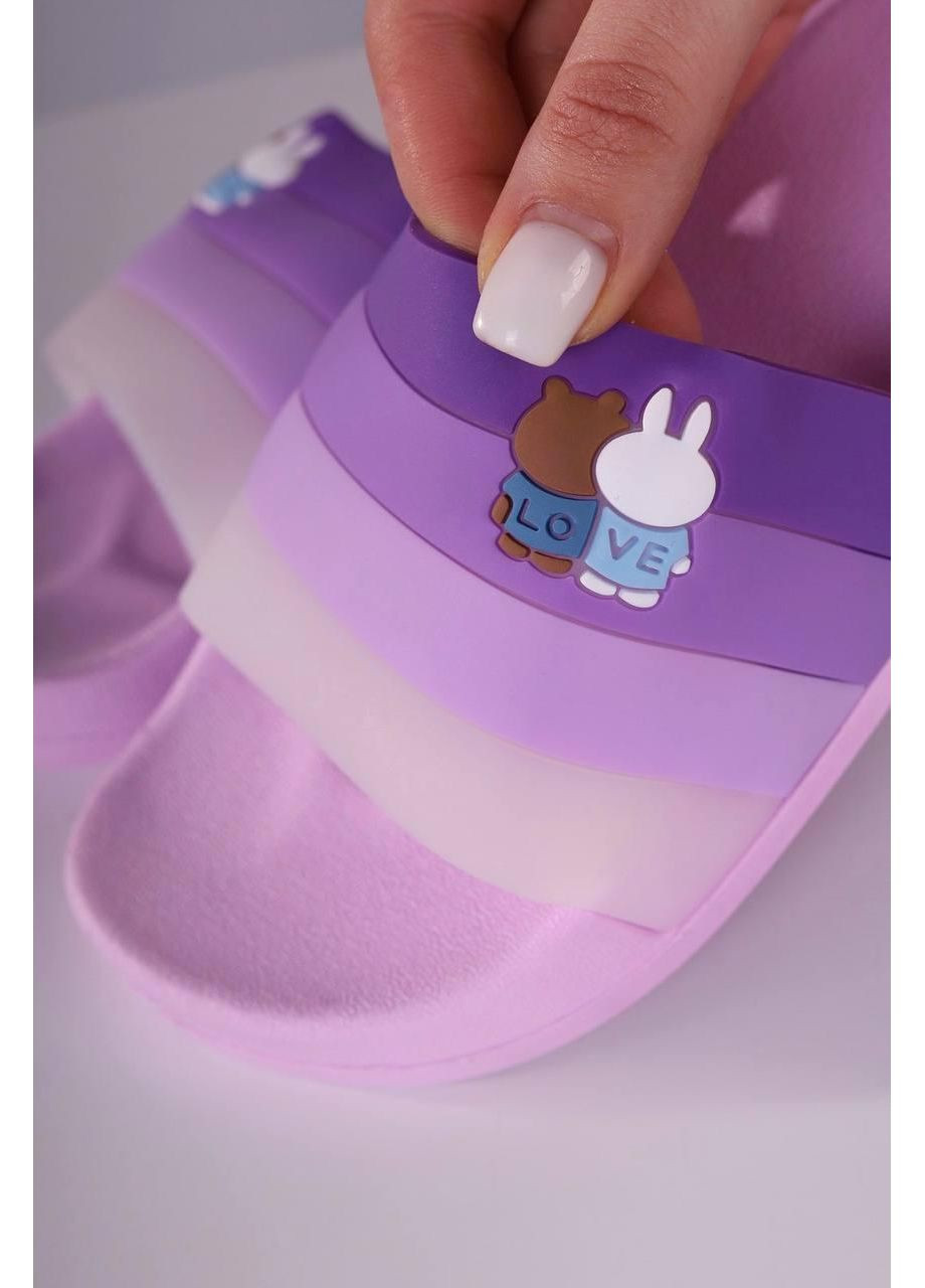 Сиреневые шлепанцы женские летние сиреневые силиконовые No Brand