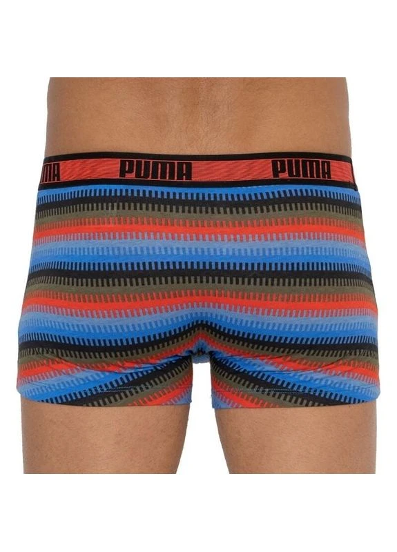 Трусы (боксерки) сине-красно-черные, черные (2 пары) 501004001-030 Puma WORLDHOOD STRIPE TRUNK 2P (397841041)