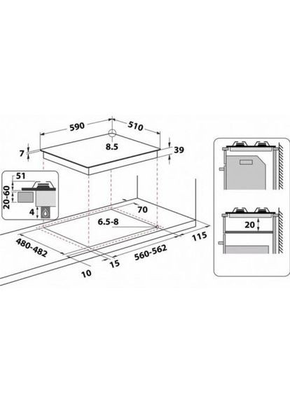 Варильна поверхня газова TKRL 661 NB WHIRLPOOL (314863323)