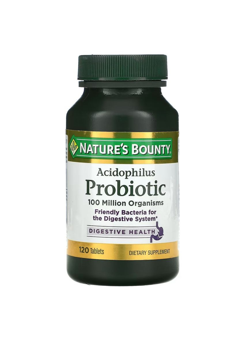 Пробиотик с ацидофильными лактобактериями, Acidophilus Probiotic,, 120 таблеток Nature's Bounty (362694391)