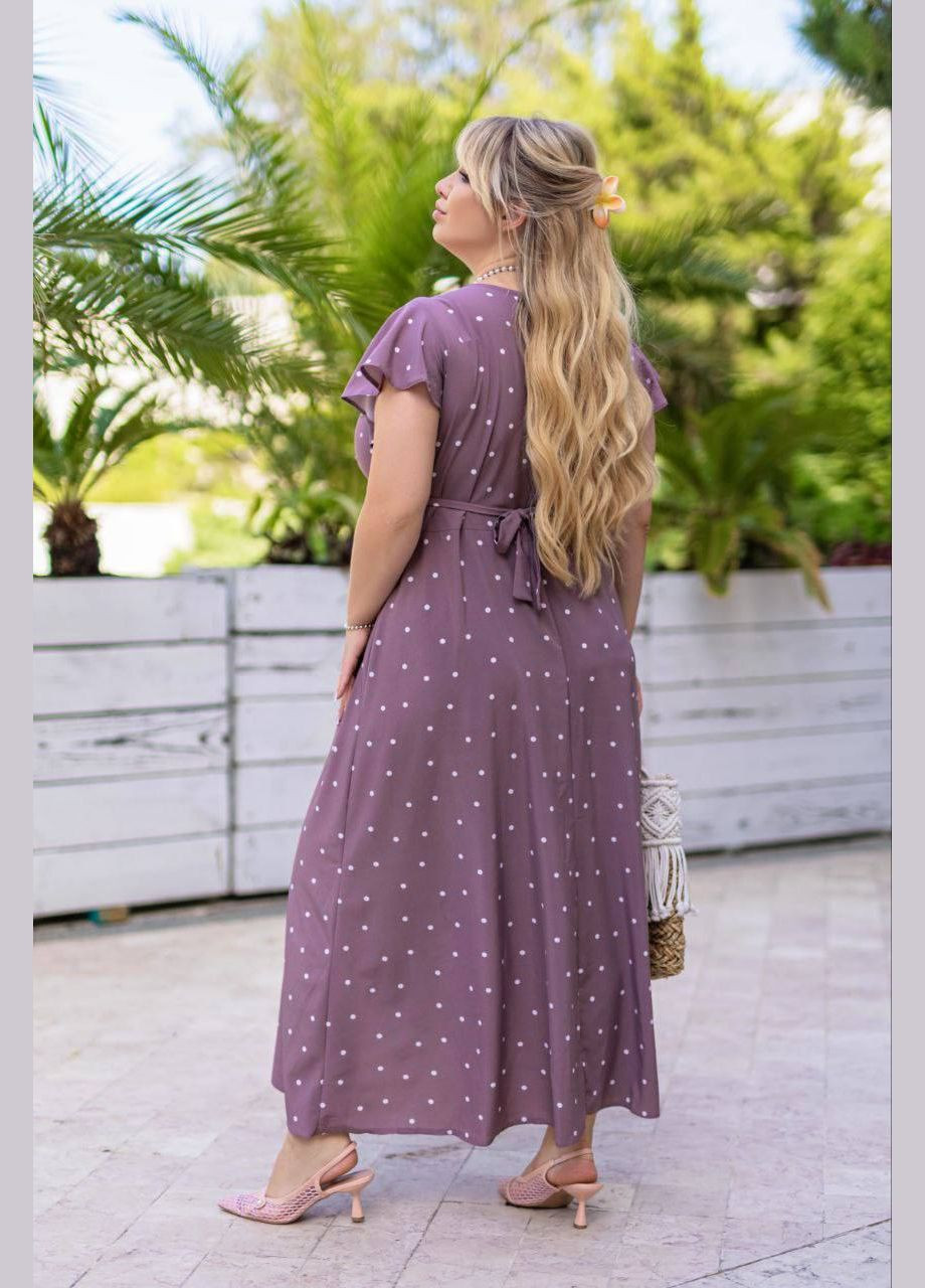 Лавандова повсякденний жіноча літня сукня в горох на запах на запах Style Point в горошок