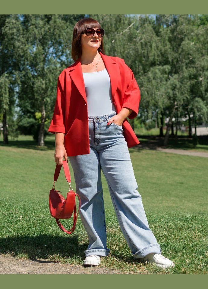 Красный женский пиджак 20671-3 Alenka Plus - летний