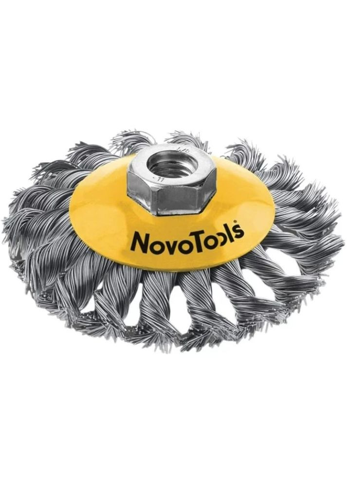 Конусна дротяна щітка (125 мм, М14) з крученим дротом (22141) NovoTools (306552344)